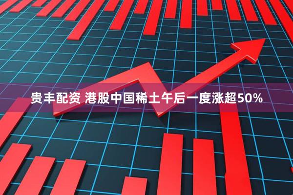 贵丰配资 港股中国稀土午后一度涨超50%