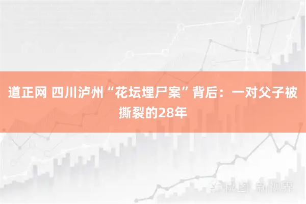 道正网 四川泸州“花坛埋尸案”背后：一对父子被撕裂的28年