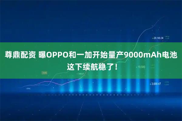 尊鼎配资 曝OPPO和一加开始量产9000mAh电池 这下续航稳了！